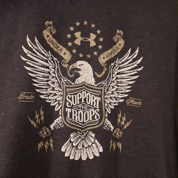 Under Armour Shirt Mens XXXL 3XL Charcoal Eagle Patriotic Flag Military American - Picture 3 of 11